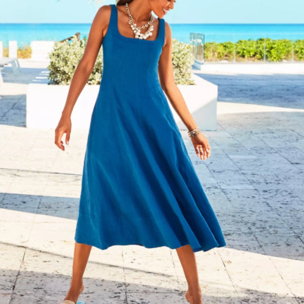 NWT Lilly Pulitzer Calina Linen Tank Midi Dress